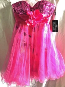 CINDERELLA DIVINE NUEVO CON ETIQUETAS Vestido de Cóctel/Fiesta Rosa Morado Multi con Lentejuelas - Imagen 1 de 12