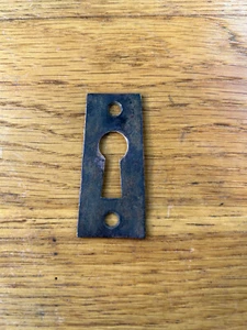 Primitive Unpolished Copper / Brass Keyhole, Door Key Hole Escutcheon, Free S/H - Picture 1 of 5