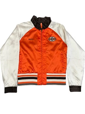 Abrigo para mujer Cleveland Browns reversible satinado mediano Reebok Foto 1 de 4