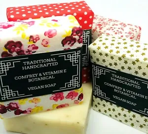 Natural Luxury Comfrey & Vitamin E Vegan Soap Handmade Gift SLS/Paraben Free  - Picture 1 of 9