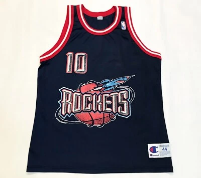Vintage Champion NBA Houston Rockets CASSELL #10 Jersey Sz 44 Navy Blue - Image 1 of 4