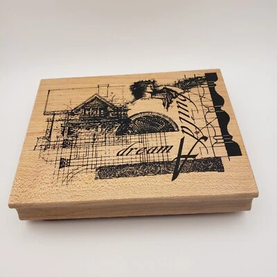 Sello de goma collage arquitectónico plano de casa de ensueño Club Scrap Build A Dream Foto 1 de 4