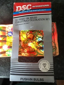 Vintage 1983 DSC International 20 Push-In Christmas Tree Lights Boxed 1980s RARE - Picture 1 of 15