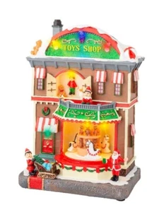 Carillon Di Natale Scenario Festivo LED Negozio Di Giocattoli h29cm - Foto 1 di 2