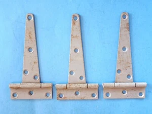 Cerniere cinghia a T per porta fienile 7 1/4" lunghe 3" canna per capannone/cancello set di 3 vintage - Foto 1 di 6