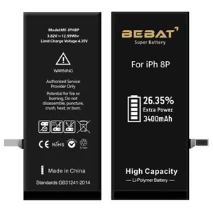 Batterie Haute Capacité 3400 mAh de remplacement pour iPhone 8 Plus - Photo 1 sur 4