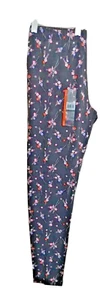 Leggings hasta el tobillo No Boundaries talla M (7-9) negros tejidos florales elásticos 5L12 - Imagen 1 de 9