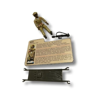 G.I. Joe Medic 1983 Doc Completo con Tarjeta Casco Camilla y Arma ¡BONITO! Foto 1 de 4