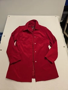 Merona Womens Rain Jacket Snap Button Front LS Midi Medium - Picture 1 of 7