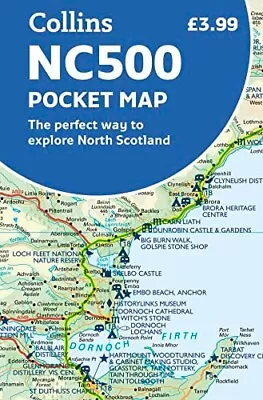 NC500 Pocket Map The Perfect Way To Explore North Scotland Collins Maps • 4.99£