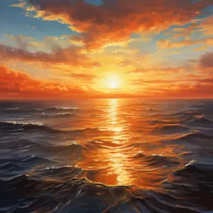 Sunrise Oil Painting Luxury Canvas Wall Art Picture Print Colourful - Picture 1 of 1