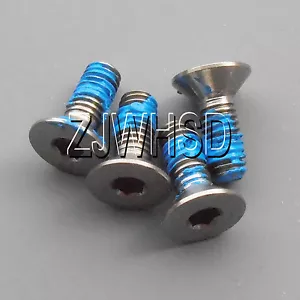 4pcs M3 x 8 Titanium Ti Screw Bolt Allen hex Socket Flat head with ThreadLocker - Picture 1 of 2