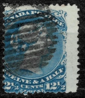 Canada 1868 / 12½ c ☀ Blue SG. 51 ☀ Used cat £65 - Image 1 of 2