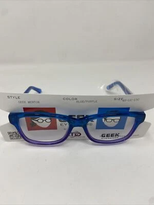 GEEK Eyewear MENTOR Eyeglasses 48-15-130 Blue / Purple Plastic Full Rim NEW - Image 1 of 4
