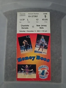 Charlotte Hornets New Jersey Nets NBA Ticket Stub 12-11-93 Harris Teeter Honey B - Picture 1 of 2