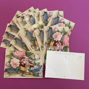Vtg Avon White Lilac Songbird Embossed Postcards Thinking of You Floral - Bild 1 von 6