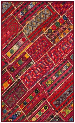 Alfombra Boho Abstracta Colección Azteca 3' x 5' Coral/Multi AZT202B Foto 1 de 3