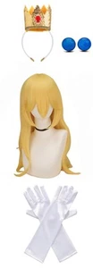 Damen Prinzessin Pfirsichblond Lange Cosplay Perücke Gold Haare mit Zubehör 115 - Bild 1 von 2