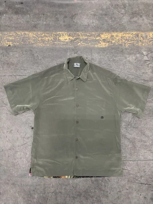 Rietveld Shirt Men L Green Dinosaur Hula Girl Hawaiian Camp Button Up Jurassic - Image 1 of 4