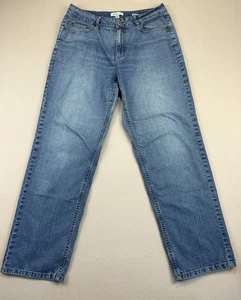 Coldwater Creek Jeans Womens Size 12 Blue Denim Straight High Rist Stretch - Picture 1 of 13