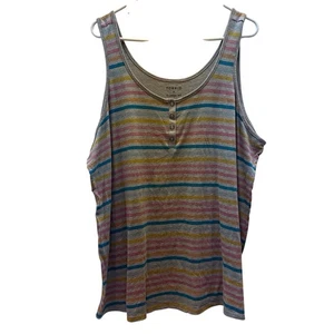 Torrid Classic Fit Damen Gestreiftes Ärmellos Druckknopfleiste Tanktop Größe 4 - Bild 1 von 5