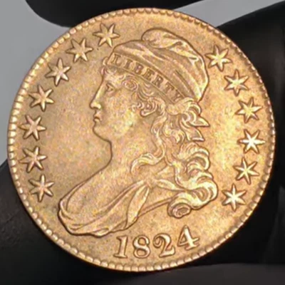 1824 Capped Bust Half Dollar VF 50c Silver Coin - Image 1 of 2