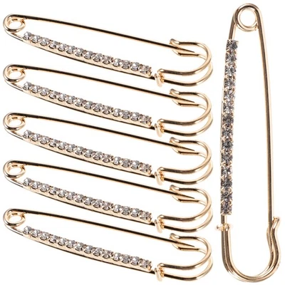  12 Pcs Rhinestone Brooch Accessories Clothes Fix Pin Safety Pins - Bild 1 von 4