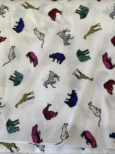 Tela 8 1/4 yardas animales africanos vintage 44" algodón zoológico cebra jirafa elefante - Imagen 1 de 4