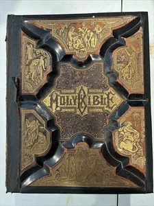 Antike Familienbibel von 1884 viele Abbildungen top seltenes Stück - Bild 1 von 13