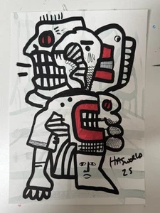 HASWORLD Carta Astratta Originale A4 Espressionismo Artista Moderno Contemporaneo - Foto 1 di 1