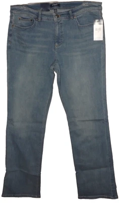 Pantalones de mezclilla para mujer Chaps 16L lavado claro Madden rectos elásticos algodón adelgazantes Foto 1 de 4