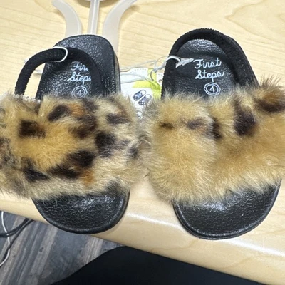 NUEVO TALLA 4 (9-12 MESES) SANDALIAS DE PIEL SINTÉTICA PRIMER PASO POR STEPPING STONE BEBÉ NIÑA Foto 1 de 4