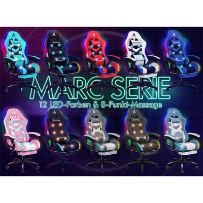 ALFORDSON Gaming Bürostuhl Massage Schreibtischstuhl Racing Computer Drehstuhl