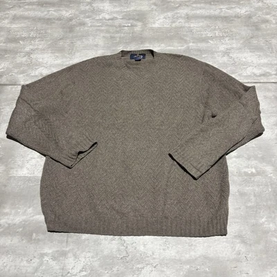 Allen Solly Sweater Men's Large Brown Cashmere V-Neck Knit * - Image 1 of 4