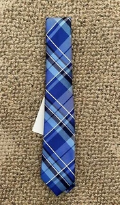 Mens Van Heusen Neck Tie Blue Plaid One Size 100% Polyester - Picture 1 of 2