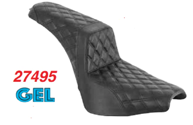 Diamond Stitch Gel Black Seat Saddle For 06-17 Harley Dyna FXD 27495 - Image 1 of 1