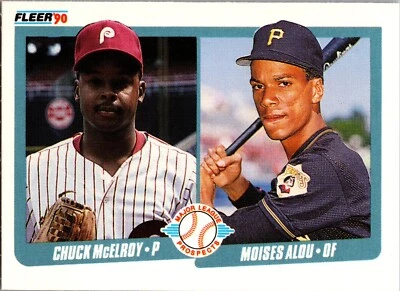 1990 Fleer - Major League Prospects Moises Alou, Chuck McElroy #650 (RC) - Image 1 of 2
