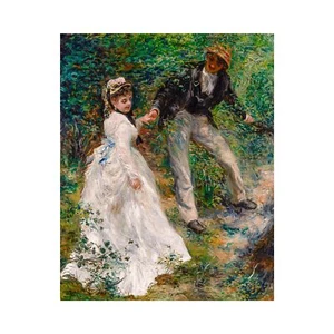 Renoir, La Promenade, 1870, Canvas Print, 28" x 35" + Border - Picture 1 of 10