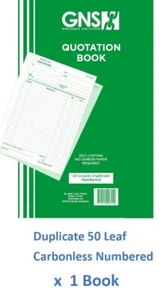 A4 Quotation Quote Book GNS 09600 Carbonless Duplicate 50 Leaf Numbered B341 - Picture 1 of 1