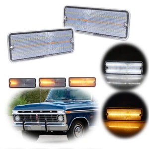 Clear Switchback LED Parking Sequential Signal Light For 1974-77 Ford F-100 F100 - Picture 1 of 11