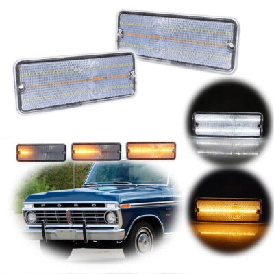 Clear Switchback LED Parking Sequential Signal Light For 1974-77 Ford F-100 F100 - Image 1 of 4