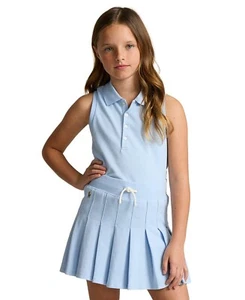 Polo Ralph Lauren Mesh Sleeveless Polo Shirt Big Girls XL (16) Bluebell Pullover - Picture 1 of 16