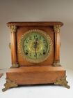 Antique Ingram Oak Kitchen Parlor Mantle Victorian Clock For Repair