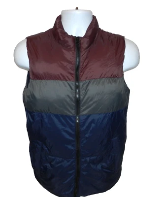 Chaleco Antiguo Azul Marino Niño Talla XL 14/16 Puffer Polar Forrado Bolsillos Cremallera Completa 3 Colores Foto 1 de 4