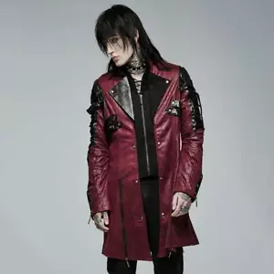 Punk Rave Steampunk Army Men's Red Jacket - Y-349 • Ships in 2-4 Weeks • Gothic - Picture 1 of 8