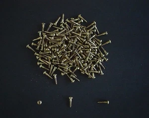 2,5X12 MM MINI HOLZSCHRAUBEN MESSING BLANK DIN 96 10-100 X HALBRUNDKOPF SCHLITZ - Bild 1 von 3