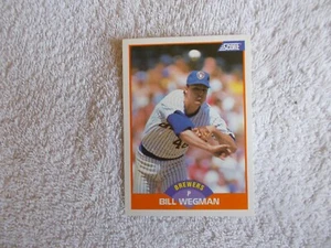 Score MLB 1989 "BILL WEGMAN" #335 Milwaukee Brewers Trading Card n32 - Bild 1 von 2