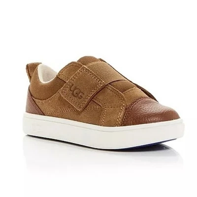 Zapatillas deportivas UGG unisex Rennon de caña baja para niños pequeños de cuero castaño Foto 1 de 4