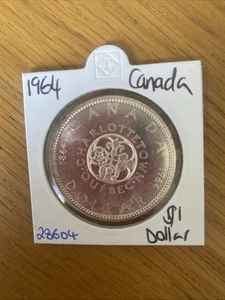 1964 Canada $1 One Dollar Coin .800 (28604) - Picture 1 of 4