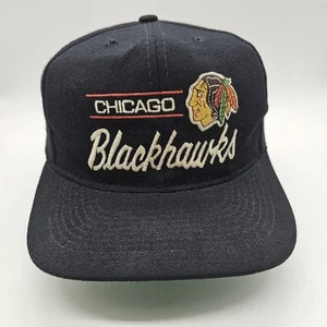 Vintage Chicago Blackhawks Hat American Needle Hockey NHL Snapback Wool Script - Picture 1 of 13